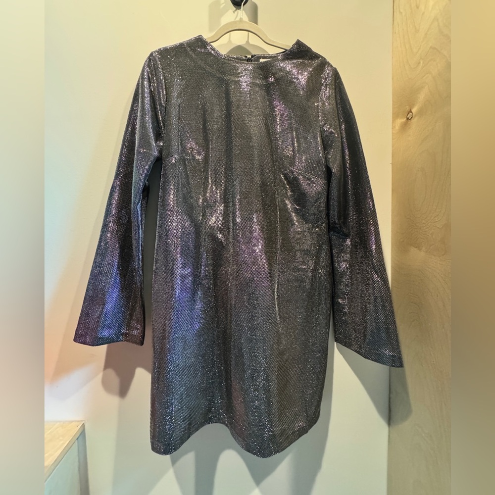 H&M never worn Shimmering Silver Long Sleeve Dress